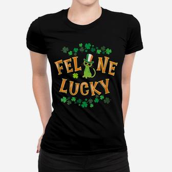 Womens Irish Cat Leprechaun I'm Feline Lucky Shamrock Sunglasses Women T-shirt | Crazezy AU