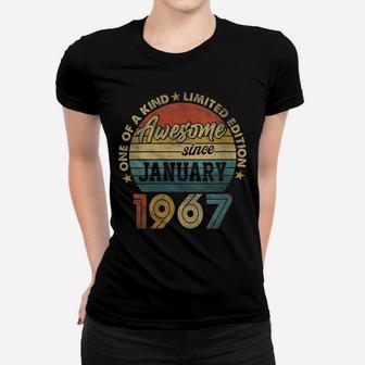 Womens January 1967 Vintage 55 Years Old Retro 55Th Birthday Gift Women T-shirt | Crazezy UK
