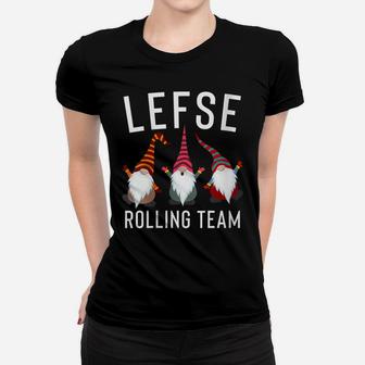 Womens Lefse Making Rolling Team Gnome Xmas Gift Women T-shirt | Crazezy