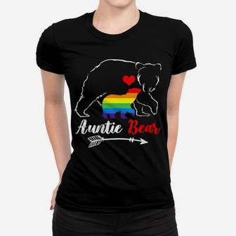 Womens Lgbt Auntie Bear Aunt Gay Pride Proud Mom Mother's Day Women T-shirt | Crazezy