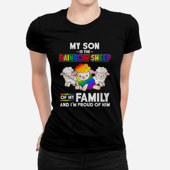 Womens Lgbt My Son Is The Rainbow Sheep Mom Gift Mothers Day Women T-shirt | Crazezy UK