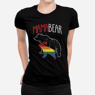 Womens Mama Bear Lgbt-Q Cute Rainbow Mothers Day Gay Pride Mom Gift Women T-shirt | Crazezy