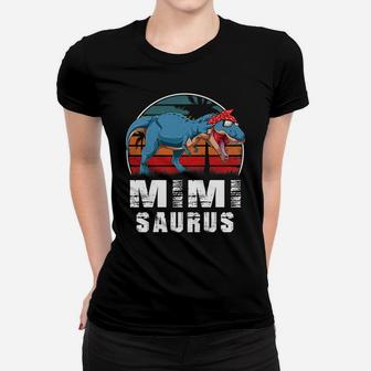 Womens Mimi Saurus Dinosaur Funny Mimisaurus T Rex Lover Family Women T-shirt | Crazezy
