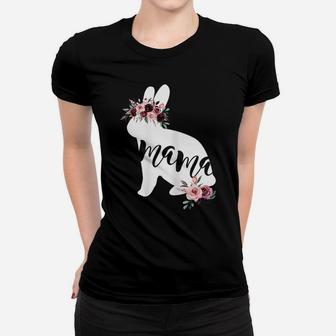Womens Mothers Day Easter Gift For Mom Mama Bunny Flower Crown Women T-shirt | Crazezy UK