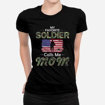 Womens My Favorite Soldier Calls Me Mom-Proud Army Mom Tshirt Women T-shirt | Crazezy AU