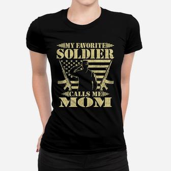 Womens My Favorite Soldier Calls Me Mom - Proud Military Mom Gifts Women T-shirt | Crazezy AU