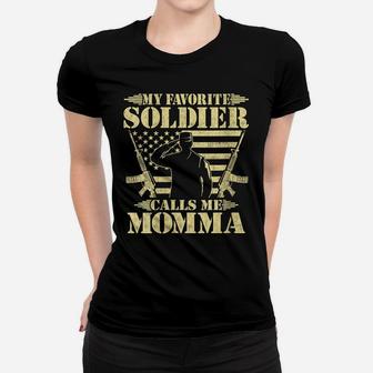 Womens My Favorite Soldier Calls Me Momma Proud Military Mom Gifts Women T-shirt | Crazezy CA