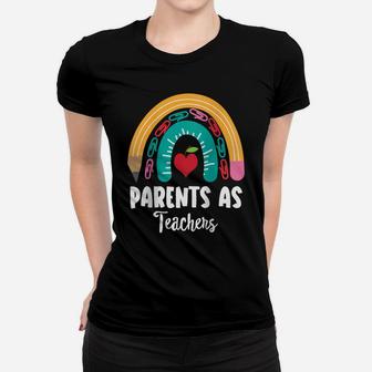 Womens Parents As Teachers, Funny Boho Rainbow For Teachers Raglan Baseball Tee Women T-shirt | Crazezy DE