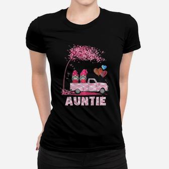 Womens Ph Cute Auntie Gnome Truck Valentines Day Costume Family Women T-shirt | Crazezy
