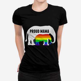 Womens Proud Lgbt Mama - Lgbtq Elephant Gay Pride Mom Women T-shirt | Crazezy