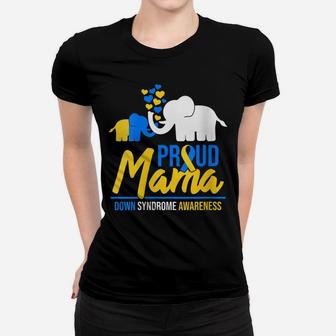 Womens Proud Mama Mom Down Syndrome Awareness Day Cute Elephant T21 Women T-shirt | Crazezy DE
