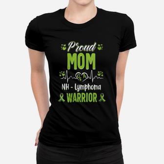 Womens Proud Mom Non Hodgkin Lymphoma Warrior Awareness Ribbon Women T-shirt | Crazezy