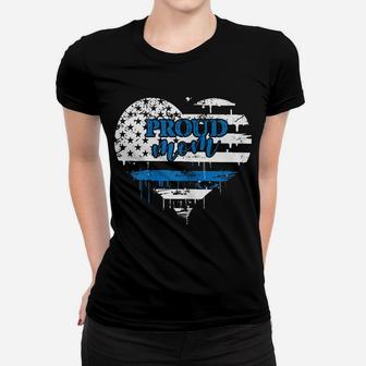 Womens Proud Mom Police Officers Law Gift Women T-shirt | Crazezy UK