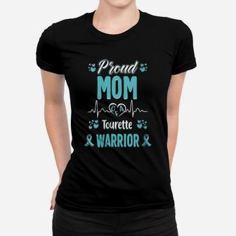 Womens Proud Mom Tourette Syndrome Warrior Awareness Ribbon Women T-shirt | Crazezy UK