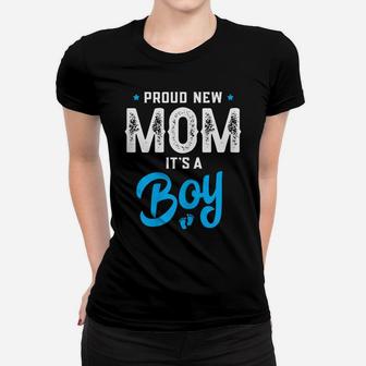 Womens Proud New Mom Its A Boy Promoted To Mommy Gender Reveal Gift Women T-shirt | Crazezy DE