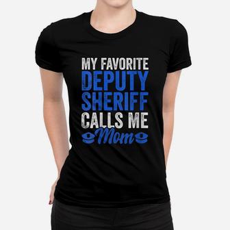Womens Proud Police Mom Apparel Deputy Sheriff Son Women T-shirt | Crazezy DE
