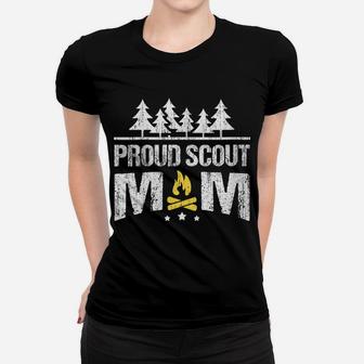 Womens Proud Scout Mom Scouting Camping Adventure Women T-shirt | Crazezy UK