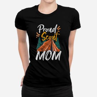 Womens Proud Scout Mom Scouting Den Leader Cub Camping Women T-shirt | Crazezy