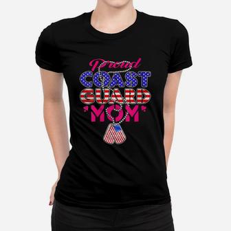 Womens Proud Us Coast Guard Mom Dog Tags Military Mother Gift Women T-shirt | Crazezy