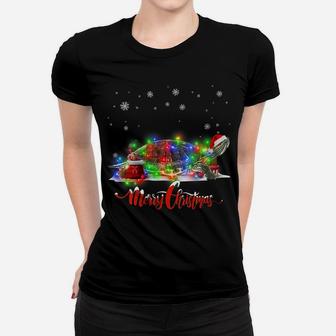 Womens Red-Eared Slider Animal Merry Christmas Animal Lover Women T-shirt | Crazezy UK