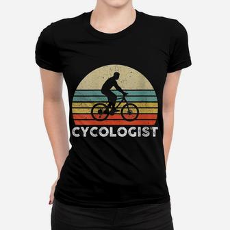 Womens Retro Sun Cycologist Funny Mtb Mountain Bike Lover Women T-shirt | Crazezy DE