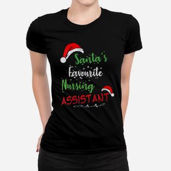 Womens Santa 'S Favourite Nursing Assistant Women T-shirt - Monsterry DE