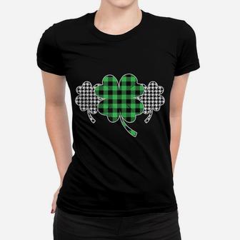 Womens St Patrick Day Clover Plaid One Lucky Blessed Mama Momma Mom Women T-shirt | Crazezy