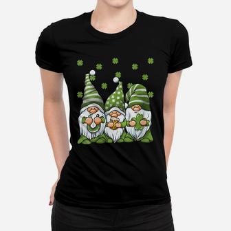 Womens Three Green Irish Gnomes Shamrock Clover St Patrick's Day Women T-shirt | Crazezy UK