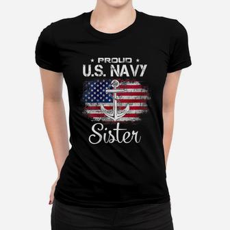 Womens Us Navy Proud Sister - Proud Us Navy Sister For Veteran Day Women T-shirt | Crazezy CA