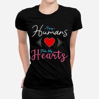 Womens Valentines Day Teacher Preschool Elementary Valentine Women T-shirt - Monsterry