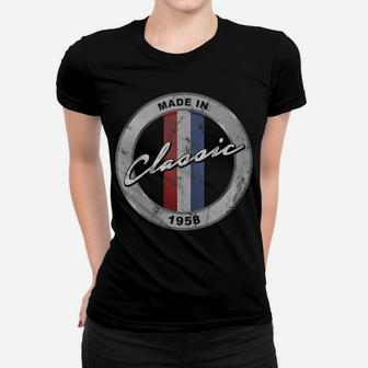Womens Vintage Hot Rod Made In 1958 Classic 63Rd Birthday Women T-shirt | Crazezy