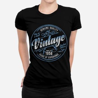 Womens Vintage Made In 1958 Genuine & Original 63Rd Birthday Women T-shirt | Crazezy