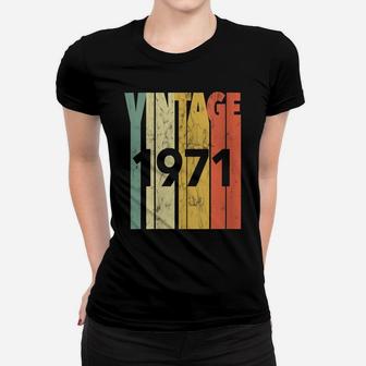 Womens Vintage Retro Made In 1971 Classic 50Th Birthday Women T-shirt | Crazezy