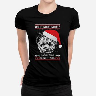Woof Yorkshire Terrier Funny Xmas Women T-shirt - Monsterry