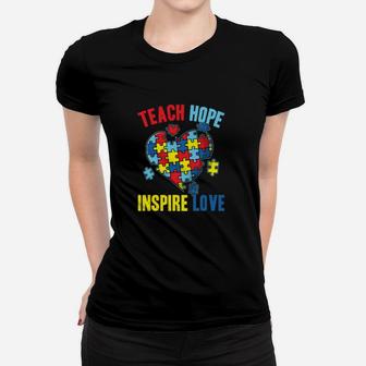 World Autism Awareness Cute Puzzle Piece Teacher Women T-shirt - Monsterry UK