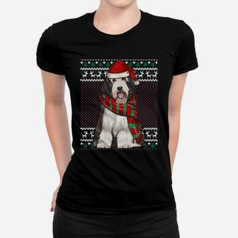 Xmas Bearded Collie Dog Santa Hat Ugly Christmas Sweatshirt Women T-shirt | Crazezy AU