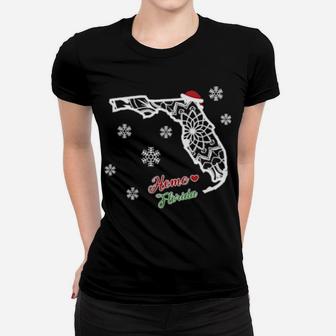 Xmas Home Florida Fractal Mandala State Pride Community Women T-shirt - Monsterry