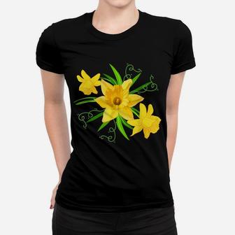 Yellow Daffodils Floral Spring Easter Flowers Women T-shirt | Crazezy