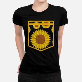 Yellow Flower Florist Floral Cute Pocket Sunflower Women T-shirt | Crazezy AU