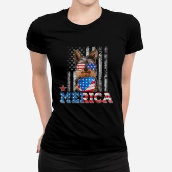 Yorkie 4th Of July Yorkshire Terrier America Flag Shirt Women T-shirt - Thegiftio