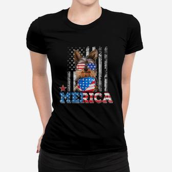 Yorkie 4th Of July Yorkshire Terrier America Flag Shirt Women T-shirt - Thegiftio UK