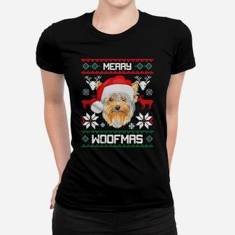 Yorkshire Terrier Merry Woofmas Gift For Christmas Xmas Sweatshirt Women T-shirt | Crazezy CA