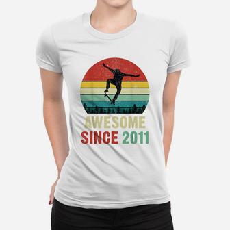10 Years Old Birthday Skateboard Skating Skate Boys Kid 10Th Women T-shirt | Crazezy DE