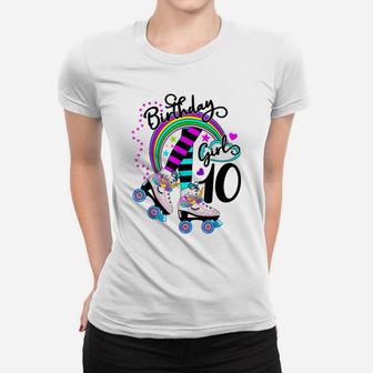 10Th Unicorn Roller Skate Birthday Party For Girls Shirt Women T-shirt | Crazezy UK