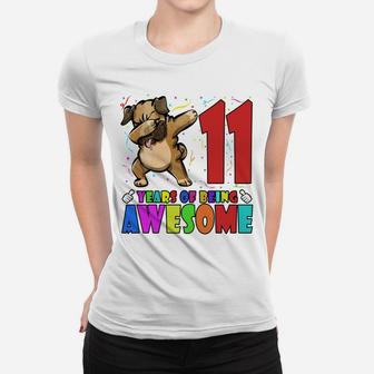 11Th Birthday Party Dabbing Pug - 11 Years Old Girls Boys Women T-shirt | Crazezy AU