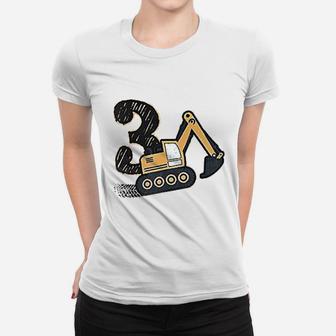 3Rd Birthday Construction Party 3 Years Old Women T-shirt | Crazezy