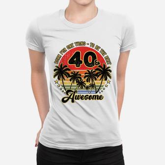 40 Year Old Gifts Sunset Palm Vintage 1982 40Th Birthday Women T-shirt | Crazezy