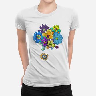 60S & 70S Retro Flower Power T Shirt Women T-shirt | Crazezy