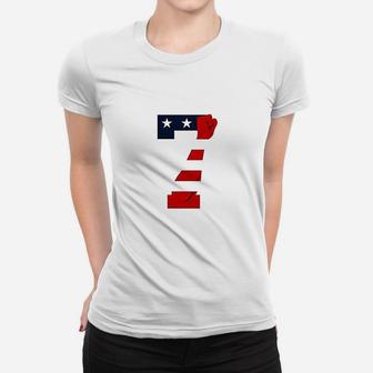 7 Patriotic American Flag Justice Fist Graphic Women T-shirt | Crazezy
