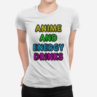 80'S Vintage Neon Anime And Energy Drinks Gift Women T-shirt | Crazezy